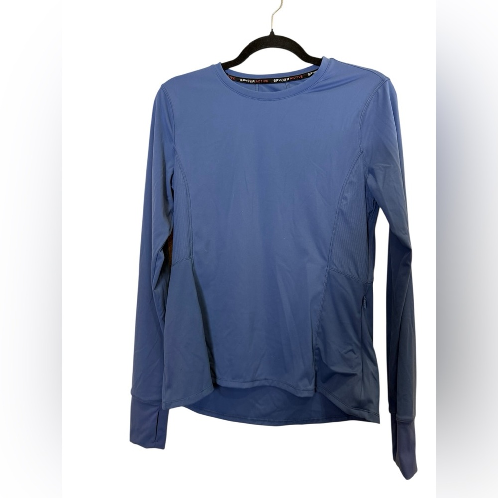 Spyder Active Blue Long Sleeve Baselayer Top sz M